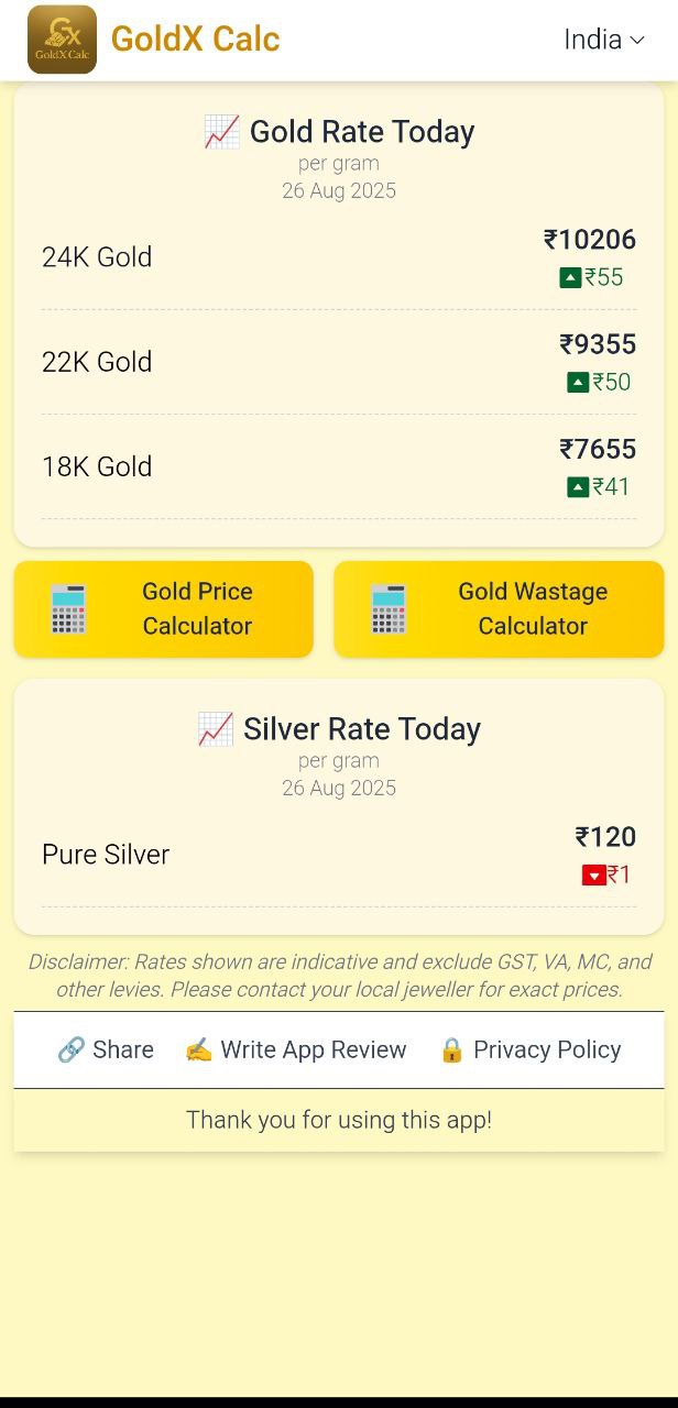 GoldX Calc screenshot 1