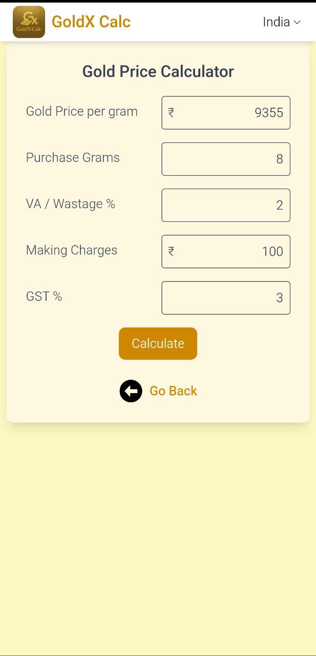 GoldX Calc screenshot 2